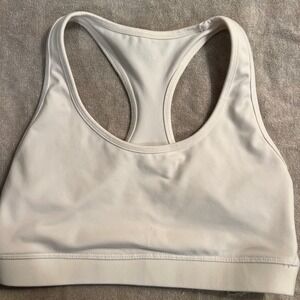 GapFit White Racerback Sports Bra Athletic Support Workout Top Size S